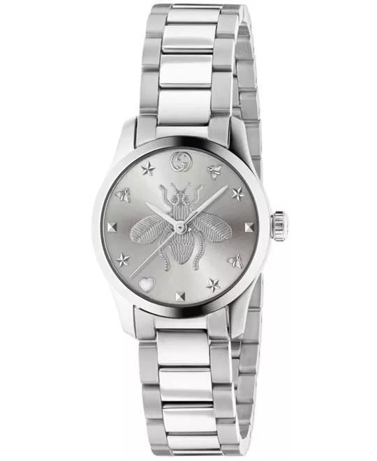 Gucci G-Timeless Silver-Tone Dial Quartz Watch 27mm