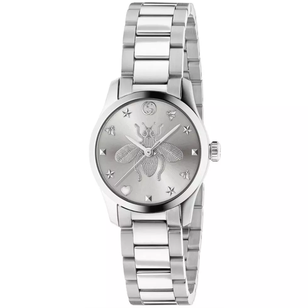 Gucci G-Timeless Silver-Tone Dial Quartz Watch 27mm