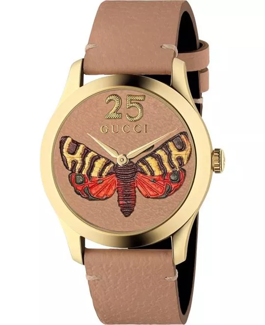 Gucci G-Timeless Tan Embroidered Watch 38mm