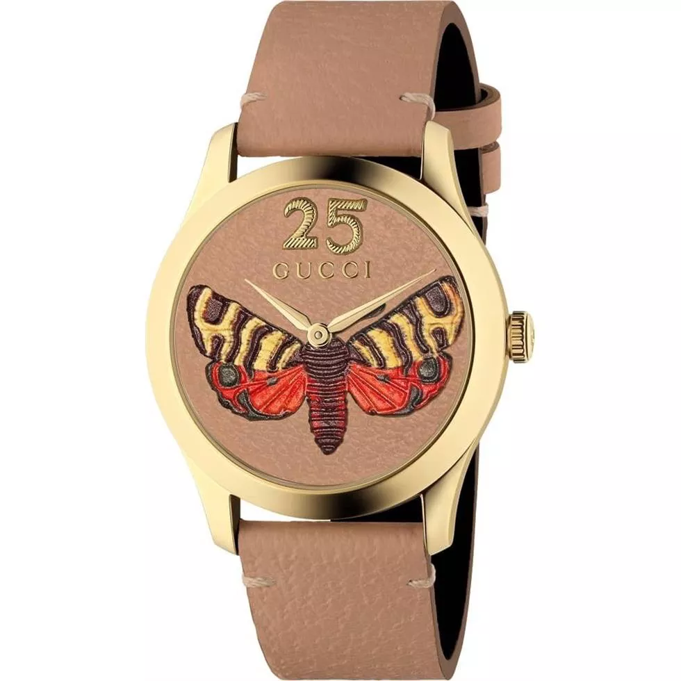 Gucci G-Timeless Tan Embroidered Watch 38mm