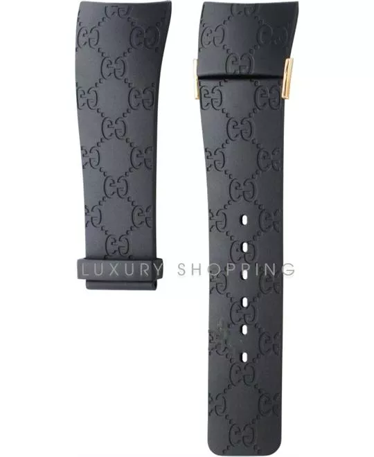 Gucci GG Design Rubber Black Watch Strap 21mm