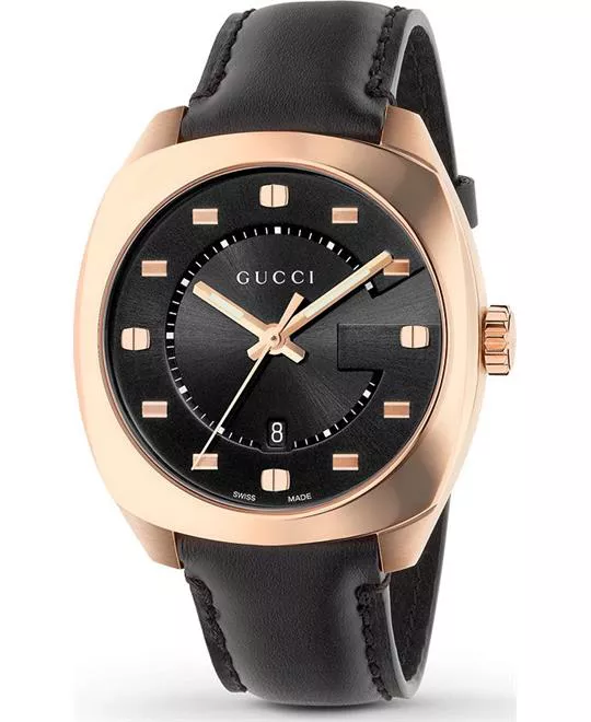 Gucci GG2570 Black Leather Strap Watch 41mm