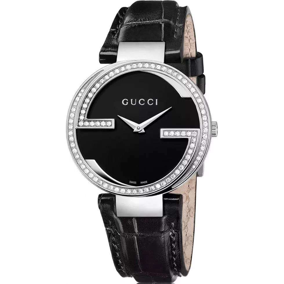Gucci Interlocking Diamond-Accented Watch 37mm