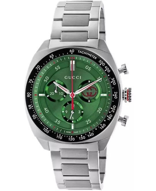 Gucci Interlocking G Green-Tone Chronograph Watch 41mm  