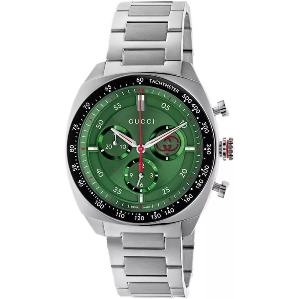 Gucci Interlocking G Green-Tone Chronograph Watch 41mm  