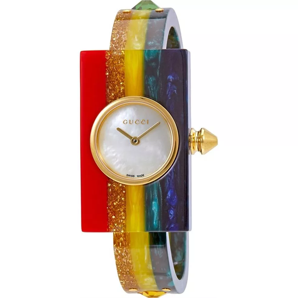 Gucci Plexiglas Studded Bangle Watch 24*40mm