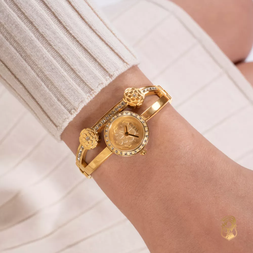 Gues Ladies Gold Tone Analog Watch 21mm