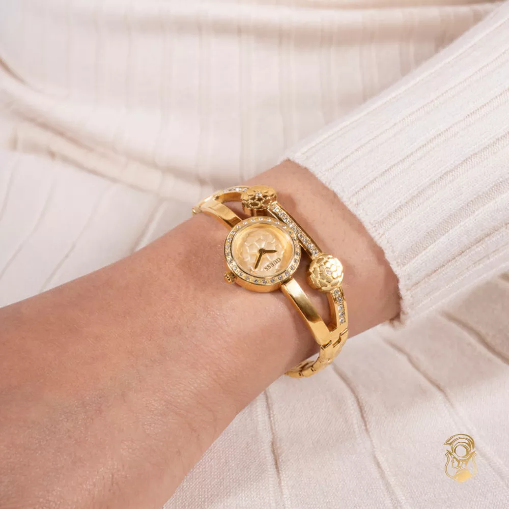 Gues Ladies Gold Tone Analog Watch 21mm