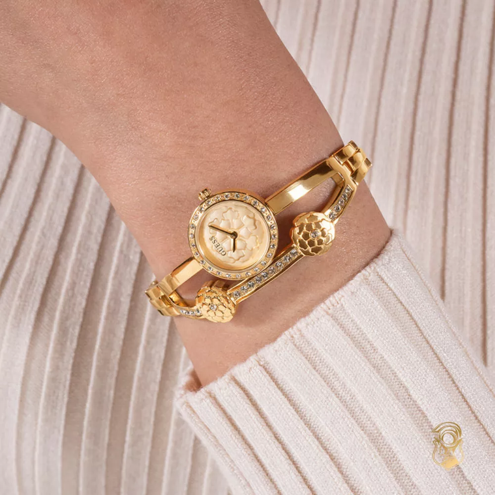 Gues Ladies Gold Tone Analog Watch 21mm