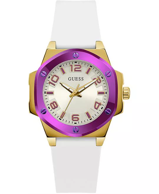 Guess 2-Tone Case White Watch 38mm