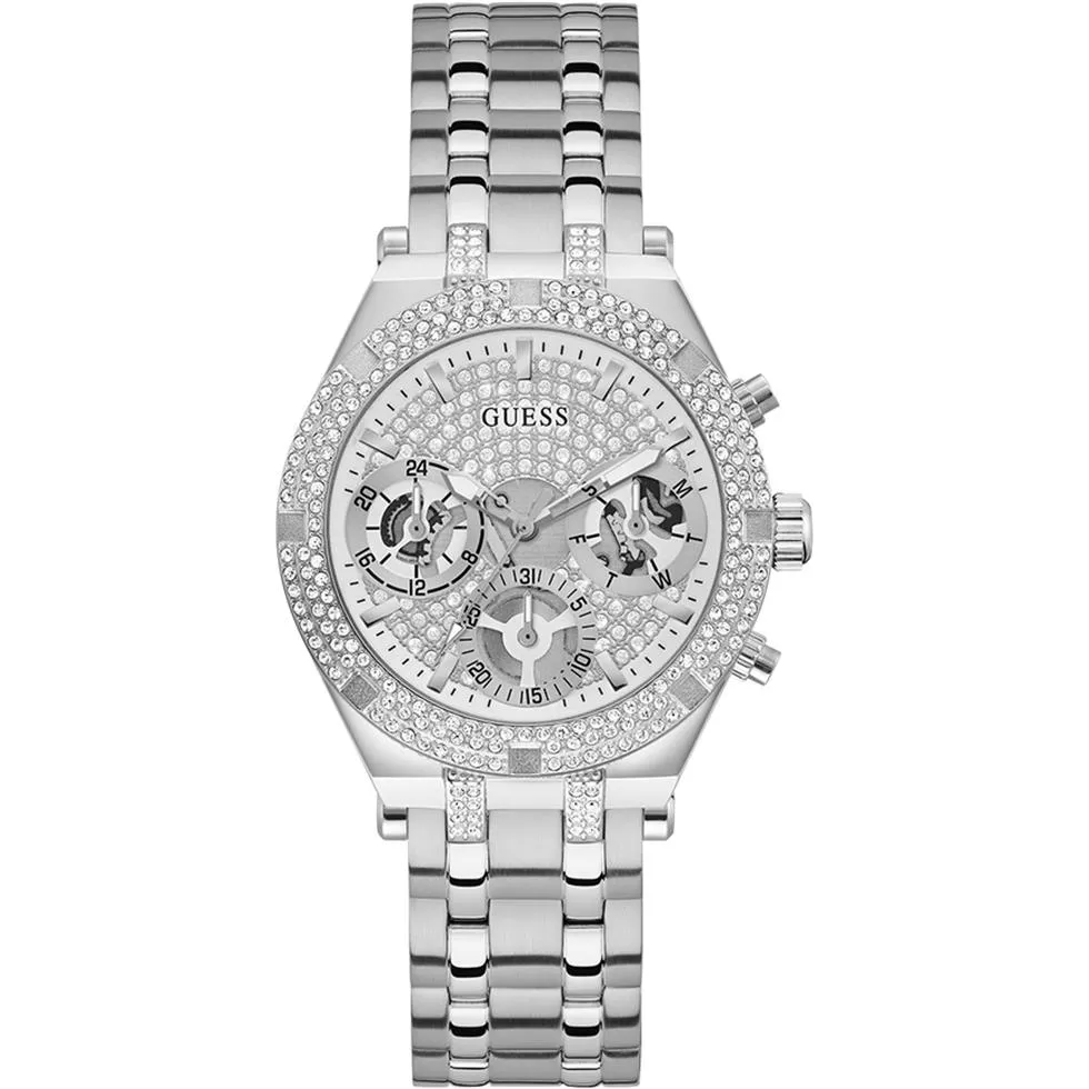 Guess Allara Silver Tone Watch 38mm