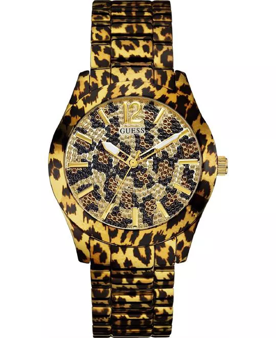 Guess Animal Print Gold-Tone Watch 40MM