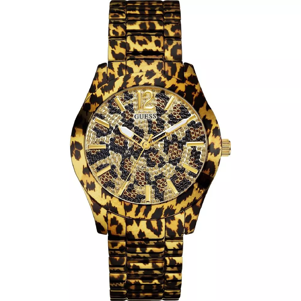 Guess Animal Print Gold-Tone Watch 40MM