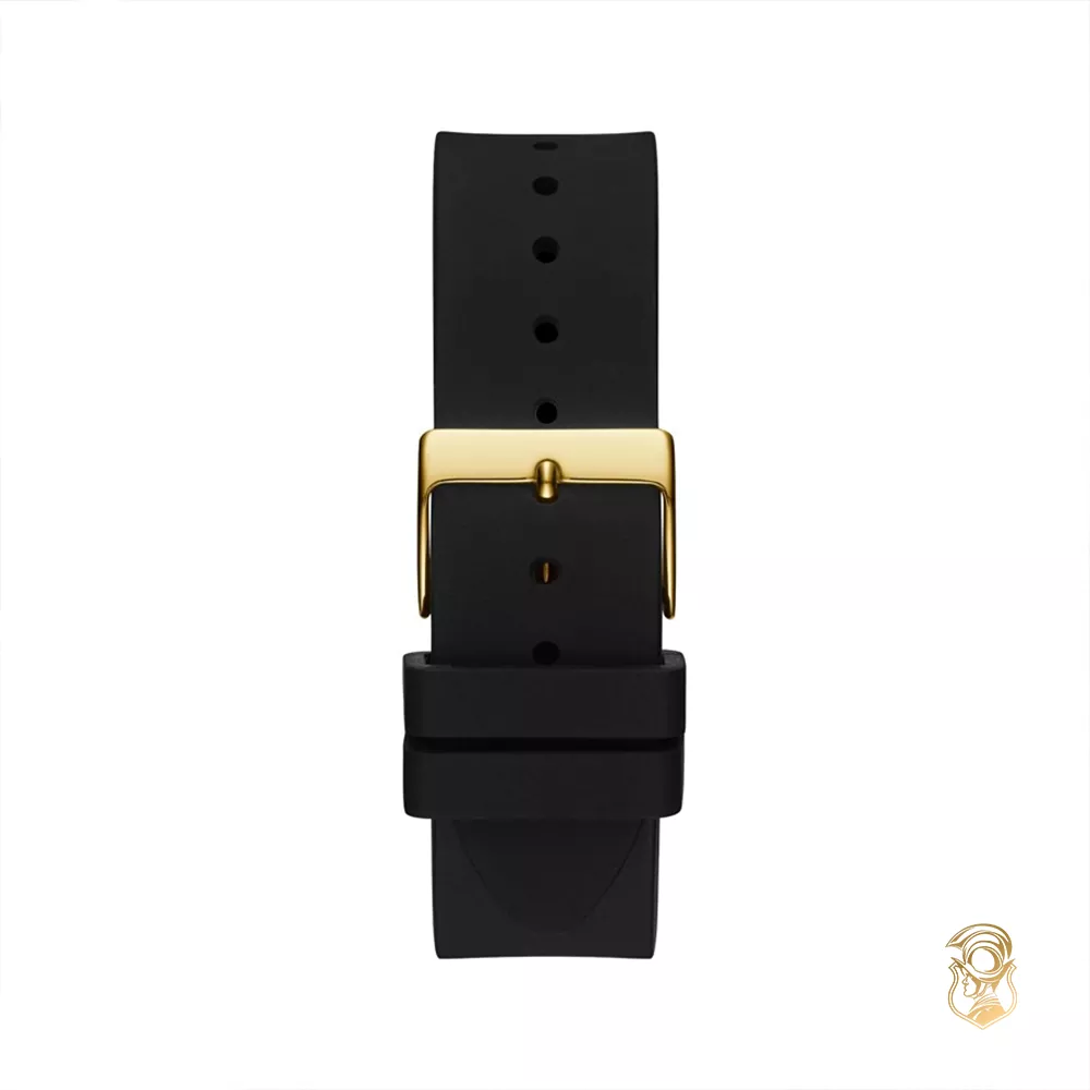 Guess Baguette Black Silicone Watch 39mm