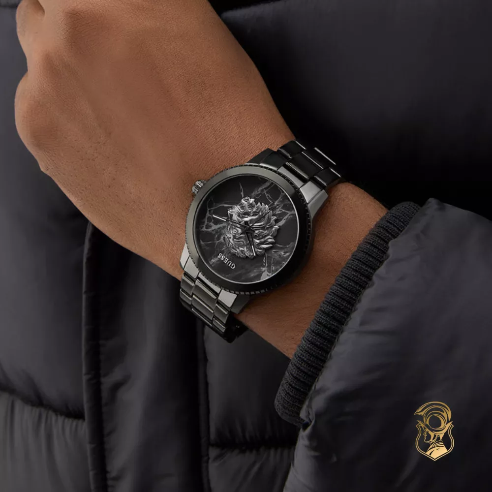Guess Black Analog Watch 44mm