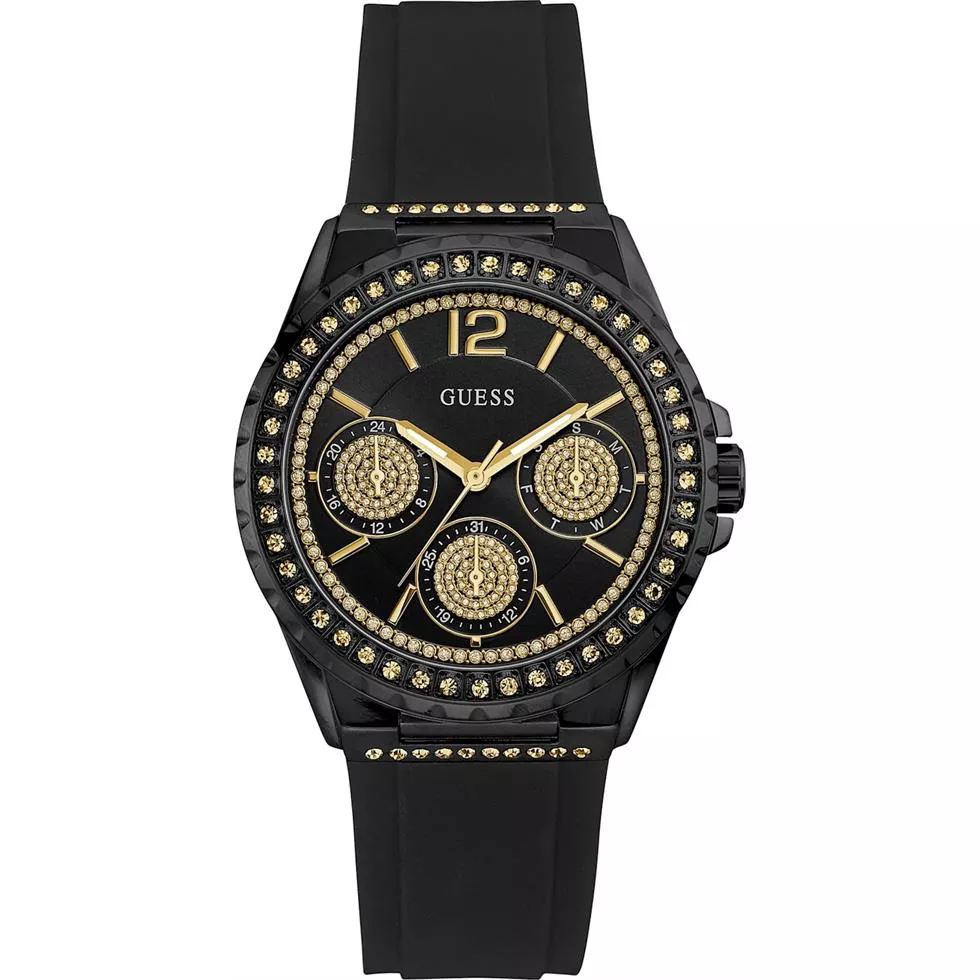 Guess Black And Crystal Multifunction Watch 40mm