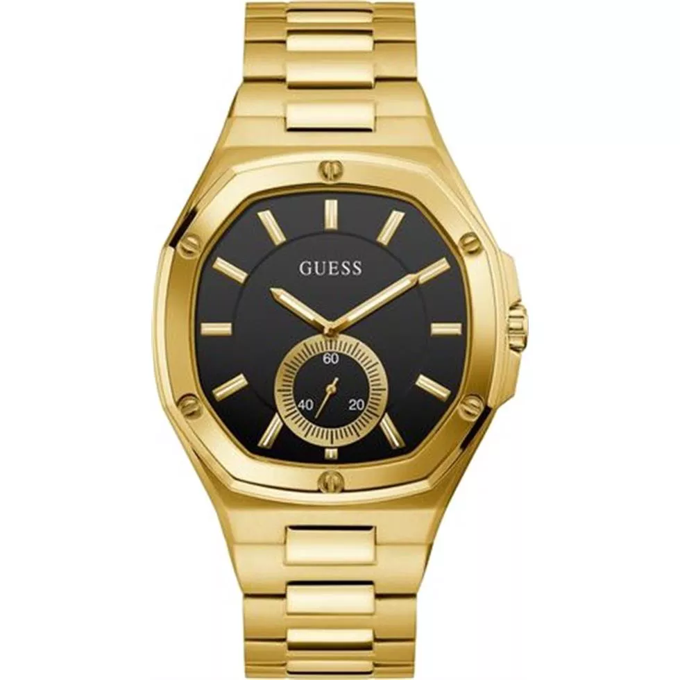 Guess Black and Gold-Tone Watch 44MM