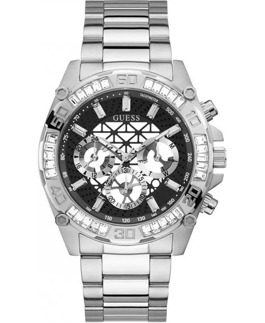 Guess Black and Silver-Tone Watch 46MM