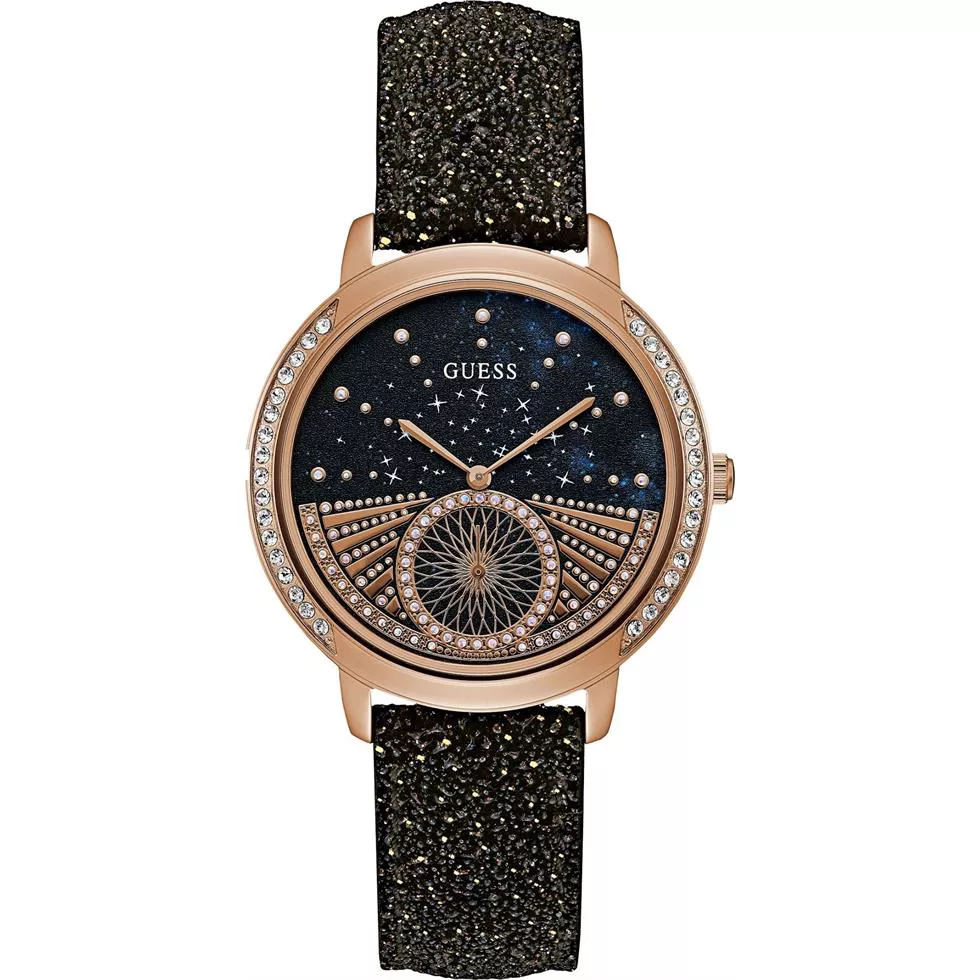 Guess Glitter Leather Unisex Watch 40mm 
