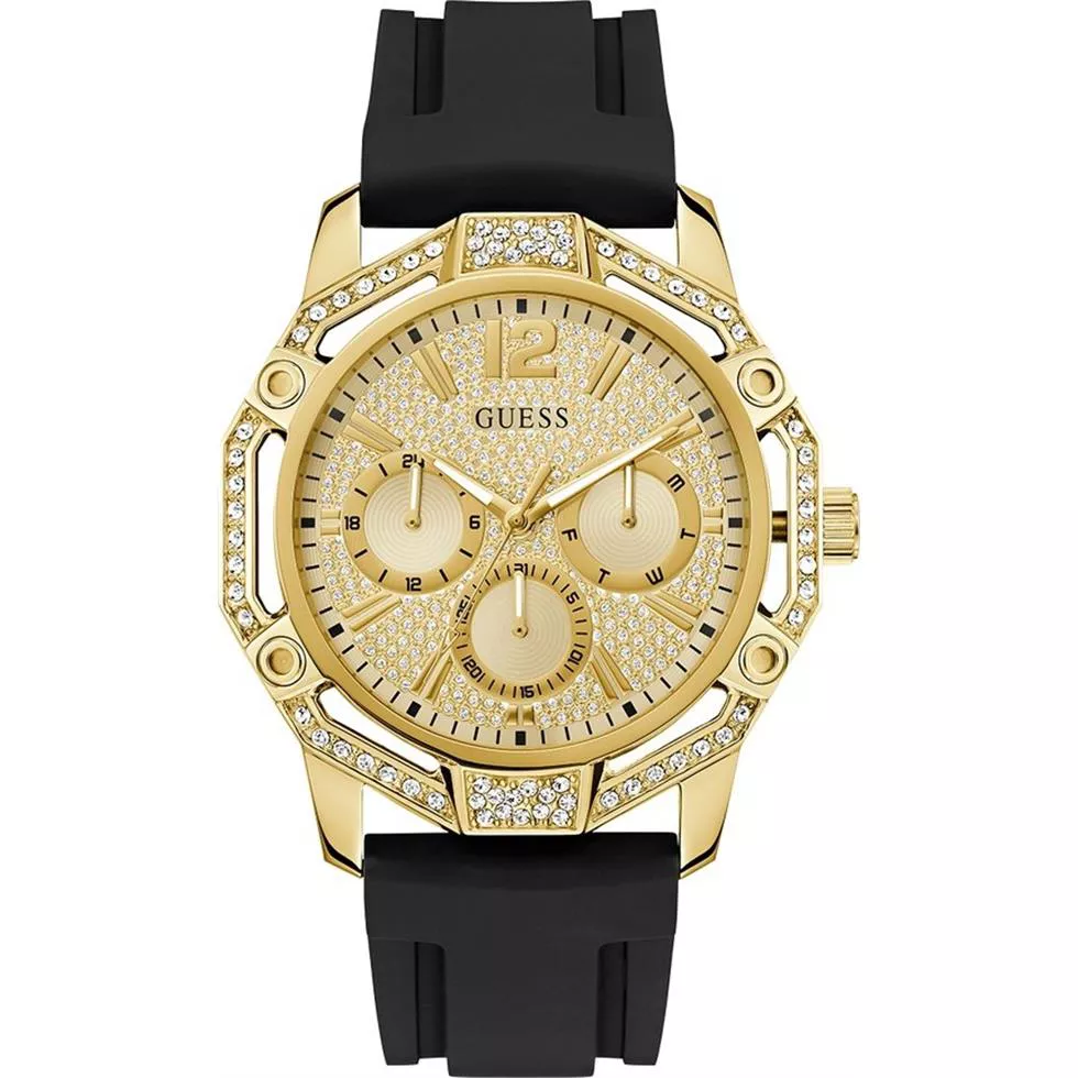 Guess Black Gold Tone Multi-function Watch 46mm