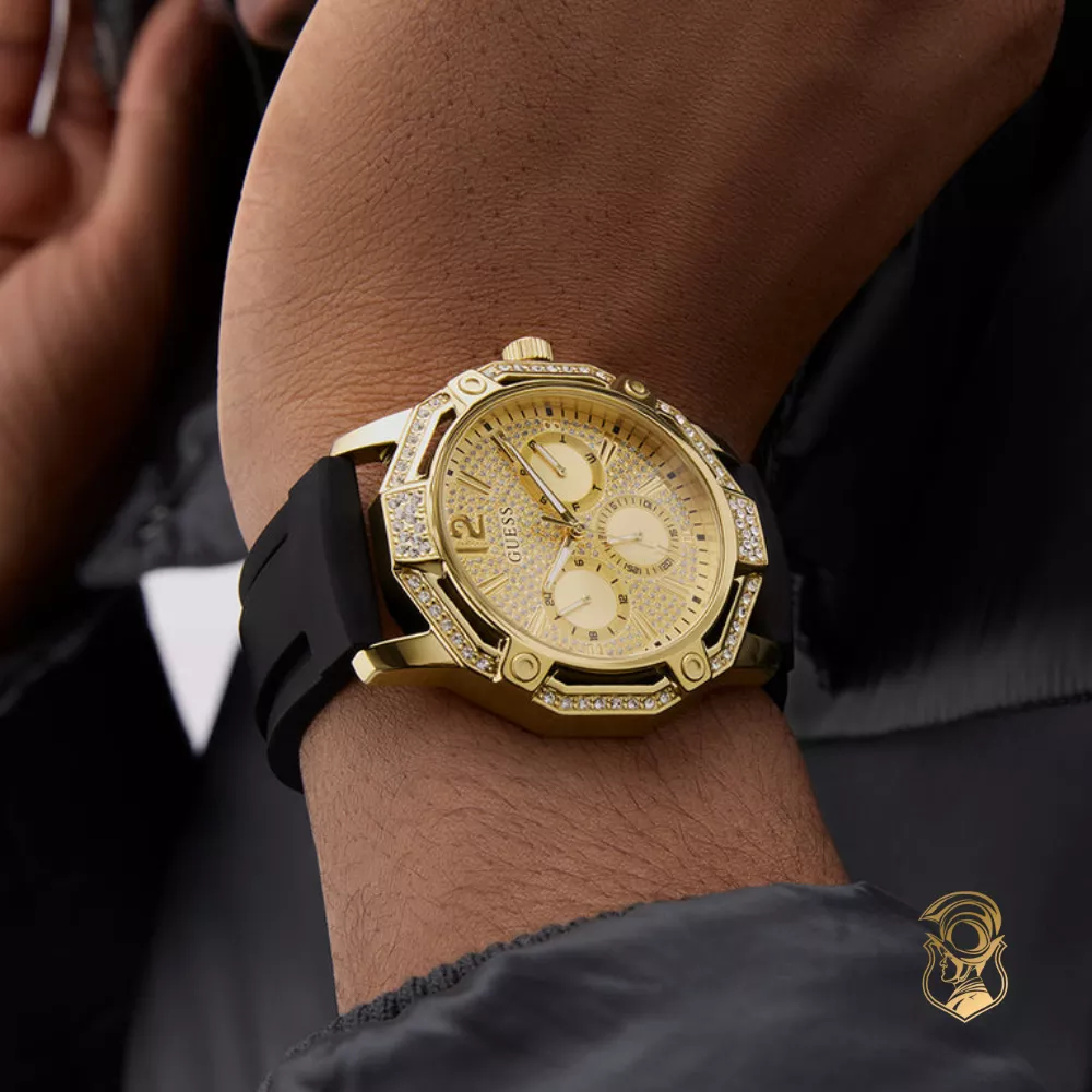 Guess Black Gold Tone Multi-function Watch 46mm