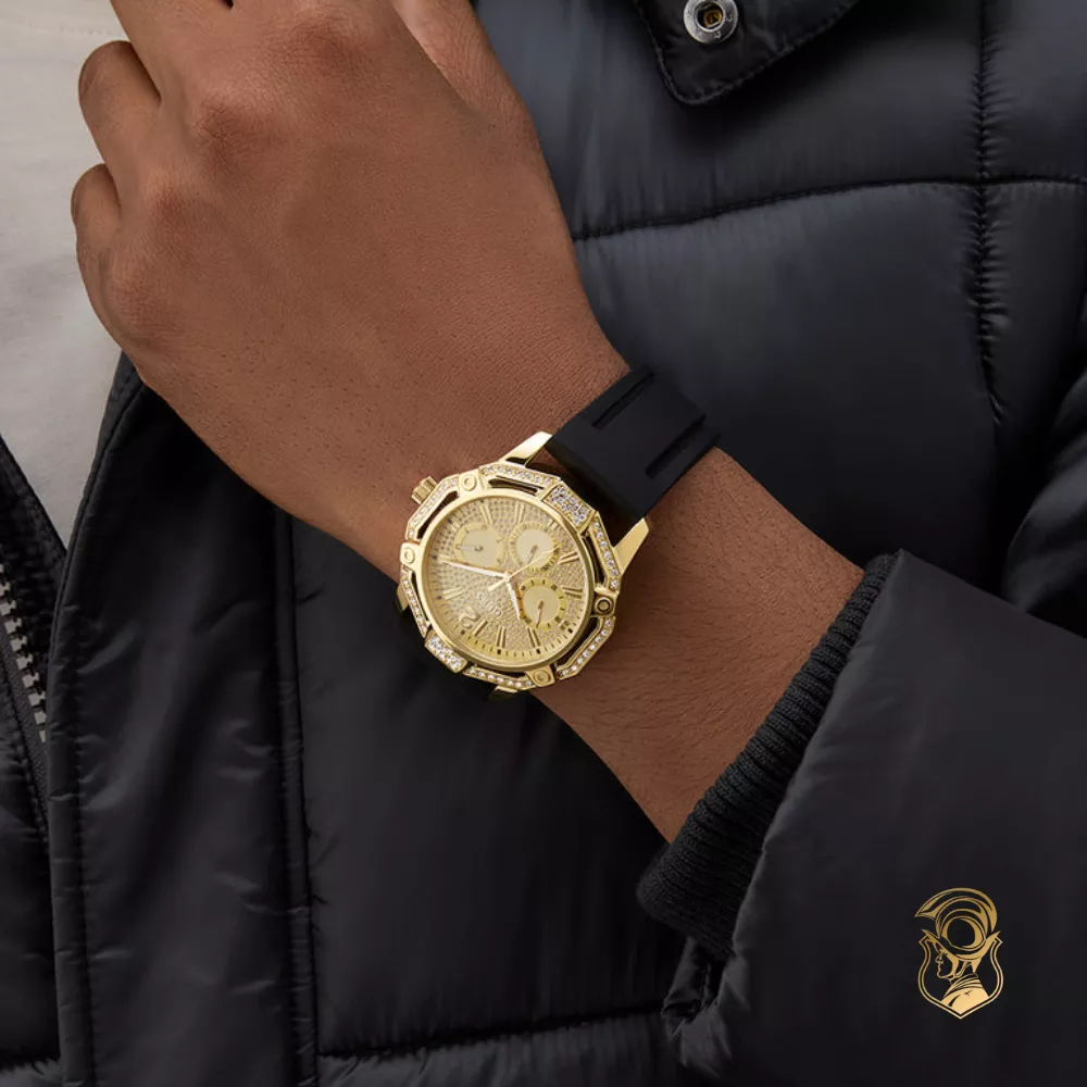 Guess Black Gold Tone Multi-function Watch 46mm