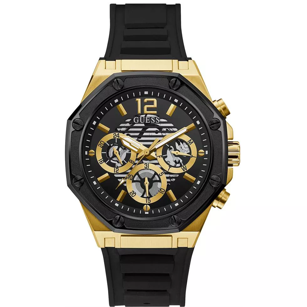 Guess Black Multifunction Watch 44mm