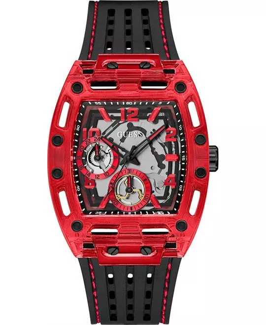 Guess Black Red Multi-function Watch 42mm