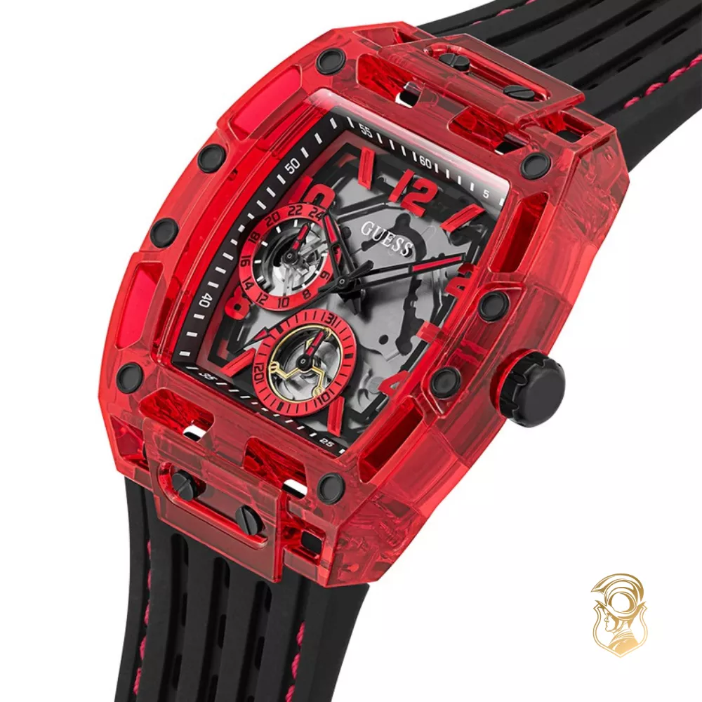 Guess Black Red Multi-function Watch 42mm