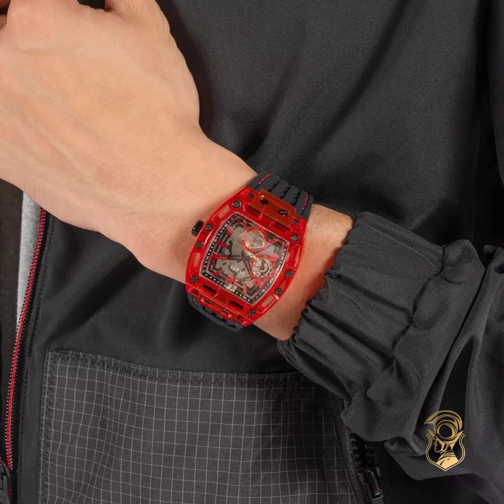 Guess Black Red Multi-function Watch 42mm