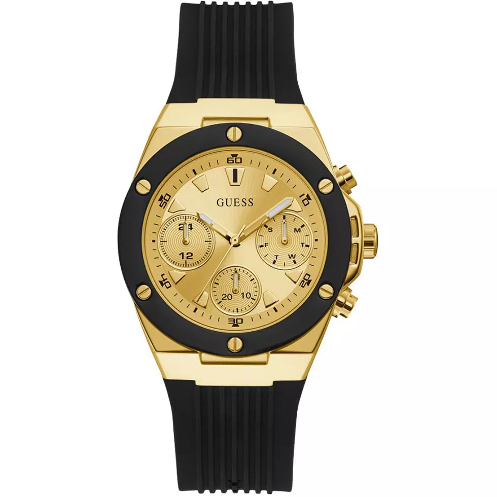 Guess Black Silicone Watch 39mm