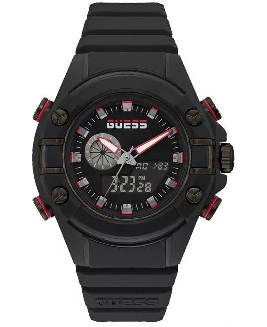 Guess Black Silicone Watch 47mm