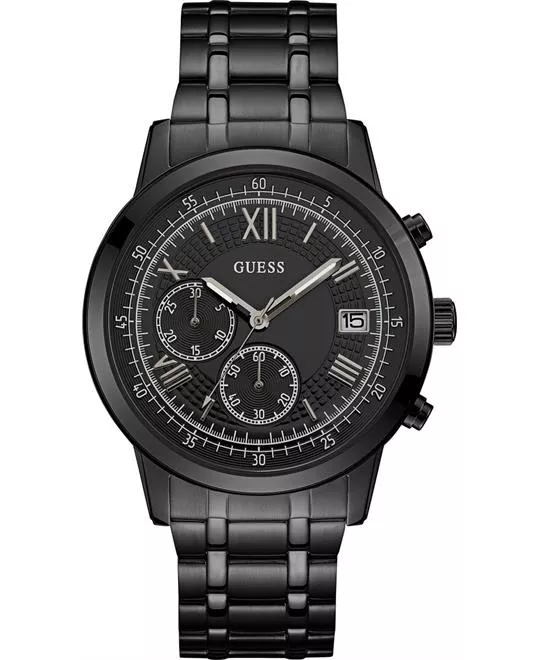 Guess Black Stainless-Steel Japanese Quartz Watch 44mm