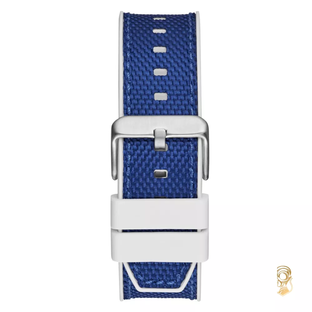 Guess Blue and Silver-Tone Chronograph Watch 47mm