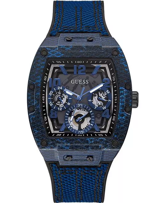 Guess Blue Case Blue Nylon/Silicone Watch 43mm