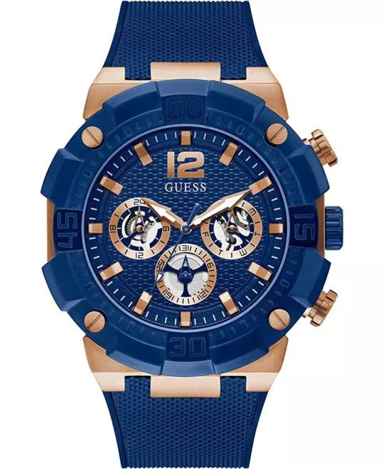 Guess Contender Blue Tone Watch 50mm