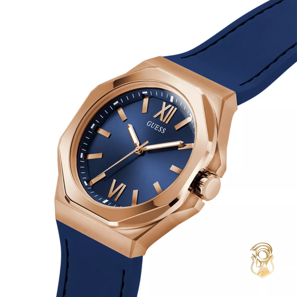 Guess Blue Rose Gold Tone Analog Watch 42mm