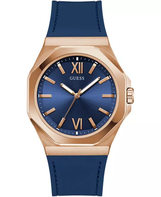 Guess Blue Rose Gold Tone Analog Watch 42mm
