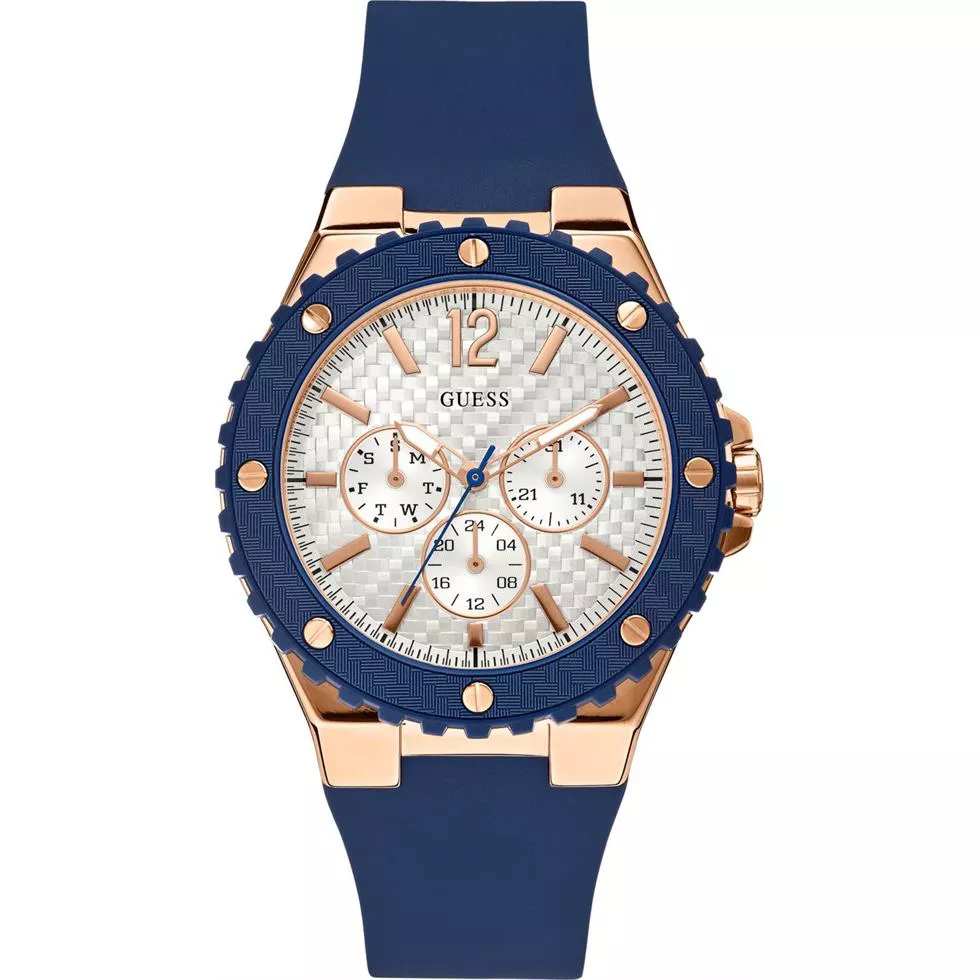 GUESS Blue Silicone Strap Watch 41mm