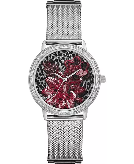 Guess Brocade Women's Red Floral Dial Watch 35mm