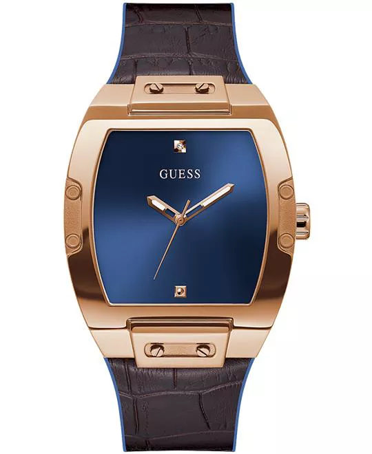 Guess Case Chocolate Brown Genuine Watch 43mm