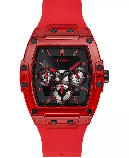 Guess Case Red Silicone Watch 43mm