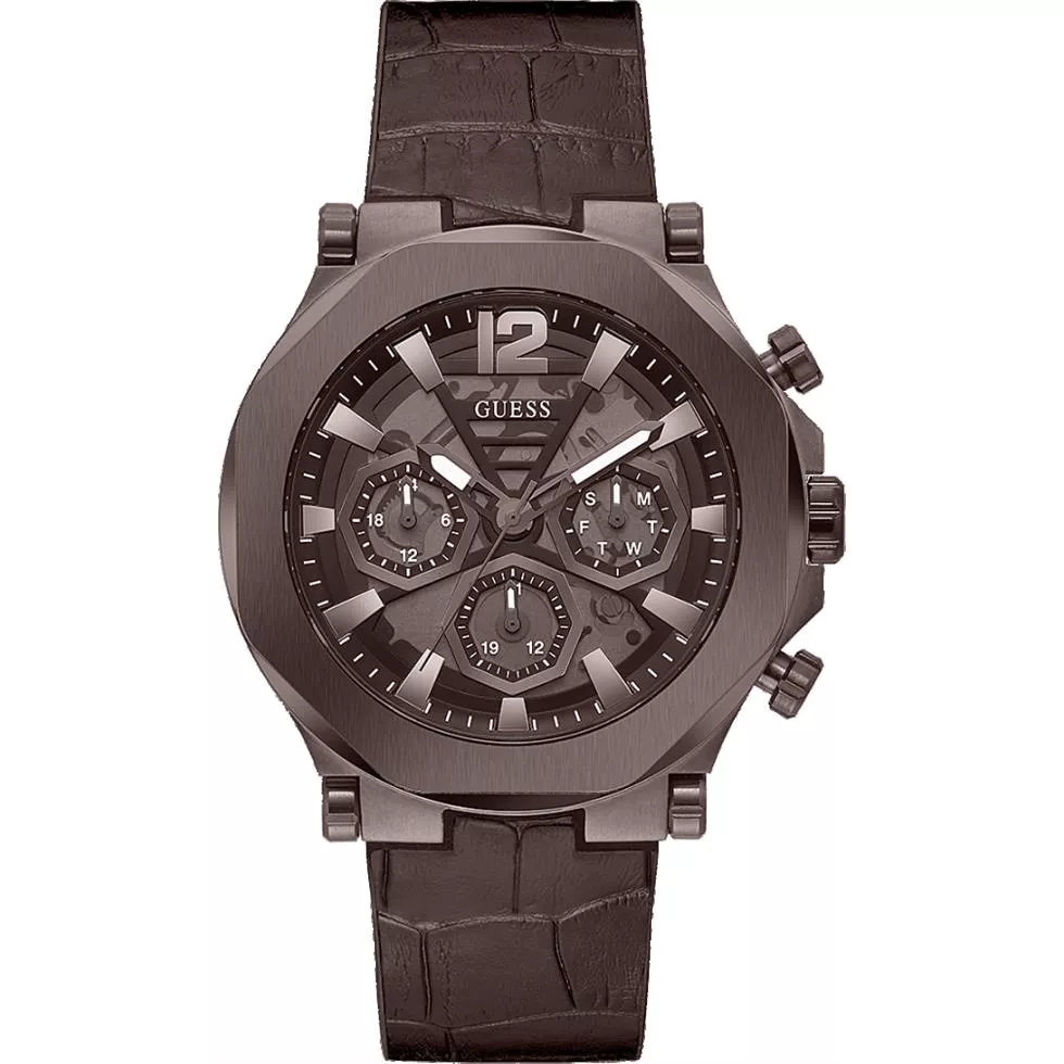 Guess Edge Chocolate Tone Watch 46mm 