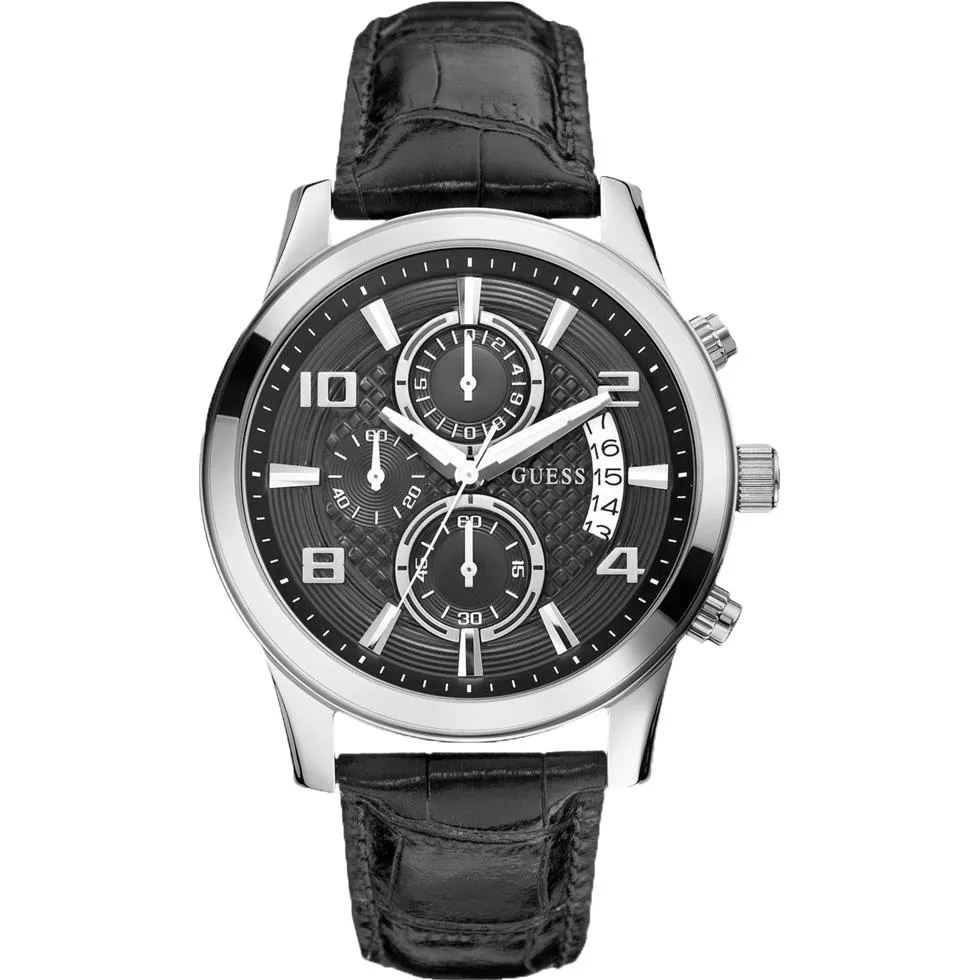 GUESS Classic Crocodile-Grained Watch 44mm 