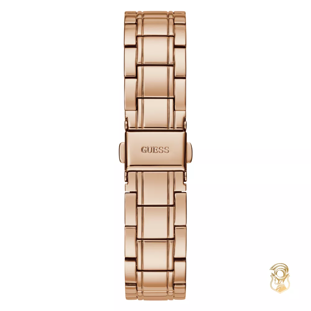 Guess Clear -Cut Rose Gold Watch 34mm