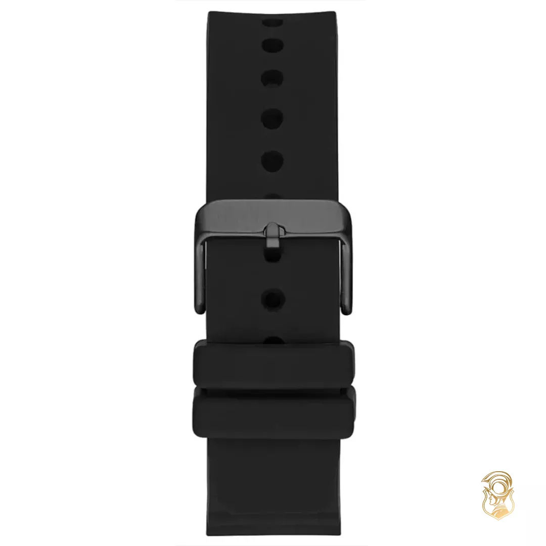 Guess Crescent Black Silicone Watch 46mm    