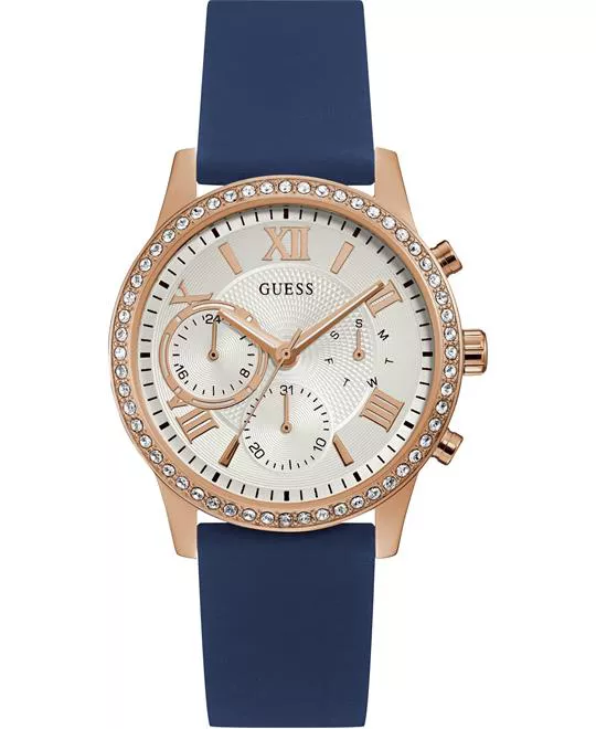 Guess Crystal Silver Dial Watch 40mm
