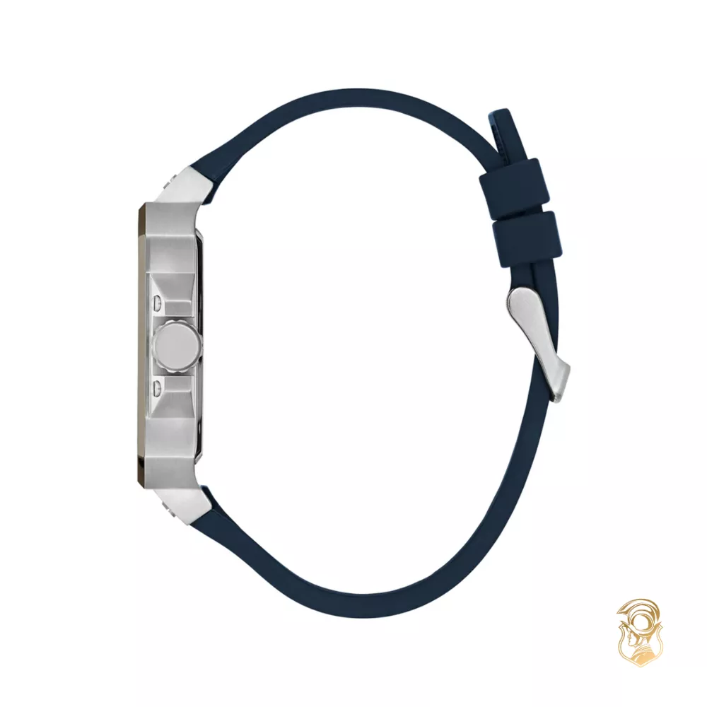 Guess Dark Silver-Tone and Navy Multifunction Watch 42mm