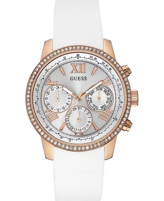 Guess Delancy White Silicone Watch 42mm