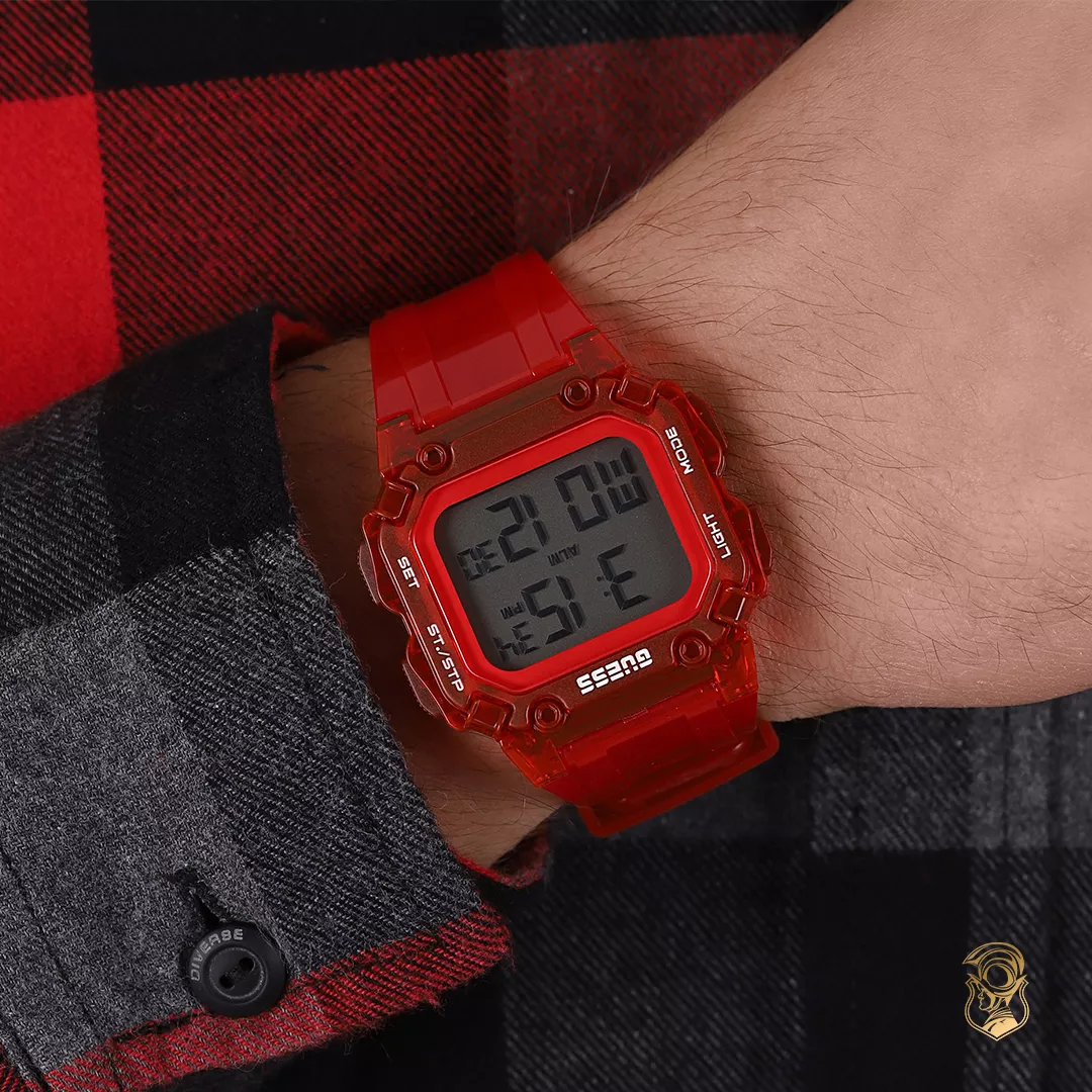 Guess Digital Red Pu Watch 34.5mm